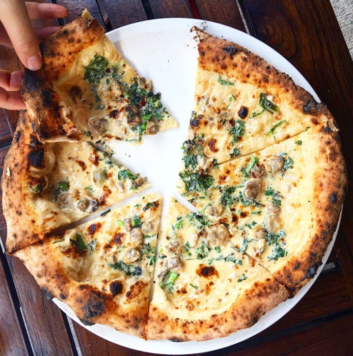 Pasquale Jones Little Neck Clam Pizza, parsley, garlic, lemon & cream - $27