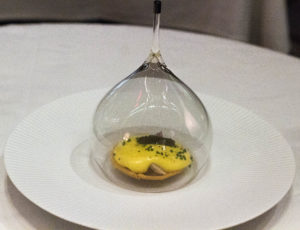 1. Sturgeon And Sauerkraut Tart, With American Caviar Mousseline And Applewood Smoke