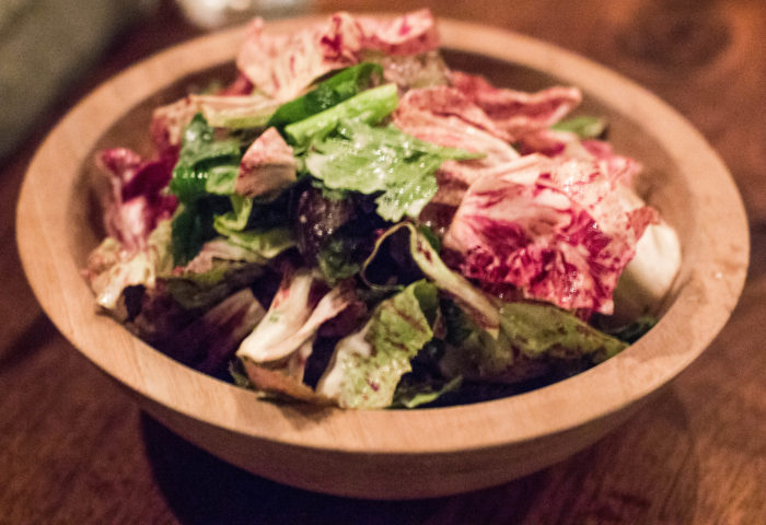 Fish & Game Seasonal Greens, wild herbs, yogurt vinaigrette 