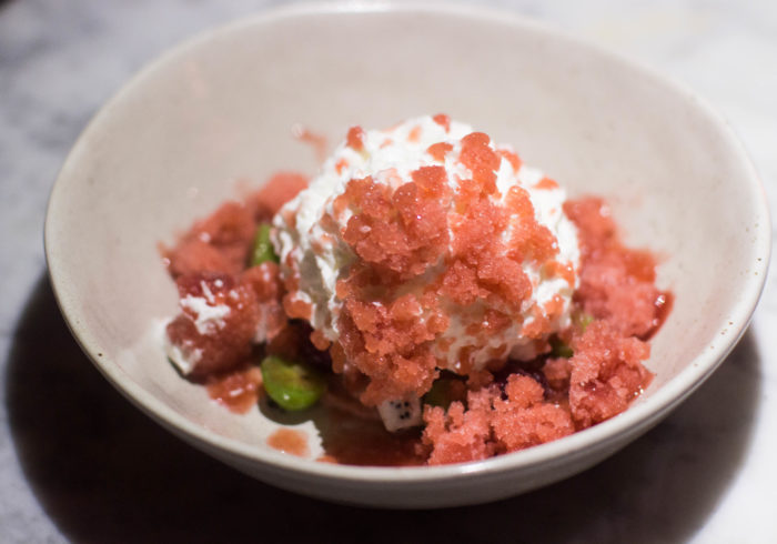 Chinese Tuxedo dessert Strawberries & Cream