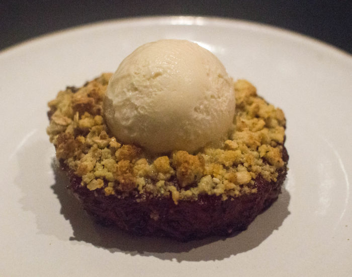 Loring Place Dessert ROASTED PINEAPPLE CRISP with brioche ice cream $12.00