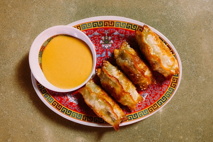 Pretzel Pork & Chive Dumplings, spicy mustard / www.taldebrooklyn.com 