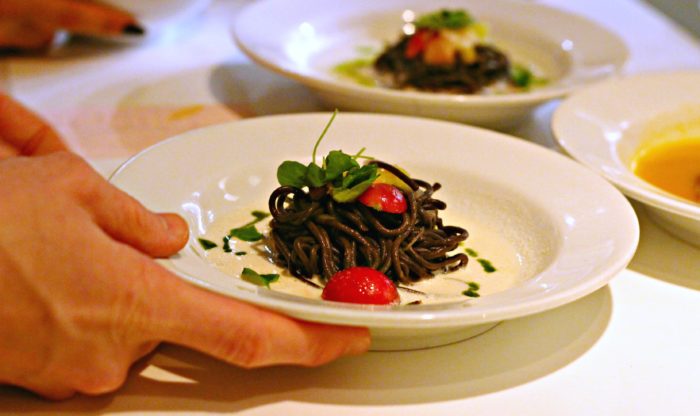 Dirt Candy Black radish spaghetti