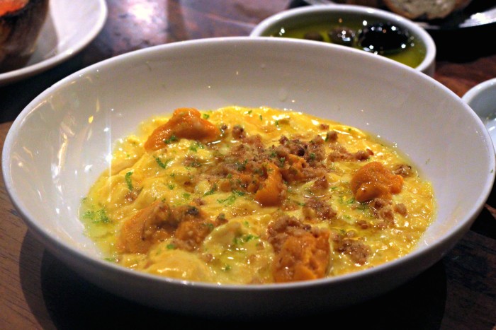 Casa Mono Creamy Eggs with Sea Urchin & Ancient Anchovy Oil.