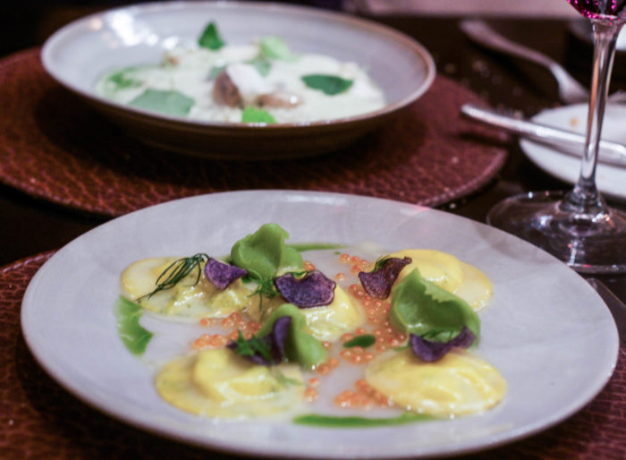 Betony Potato Ravioli and Blue Point Oysters 