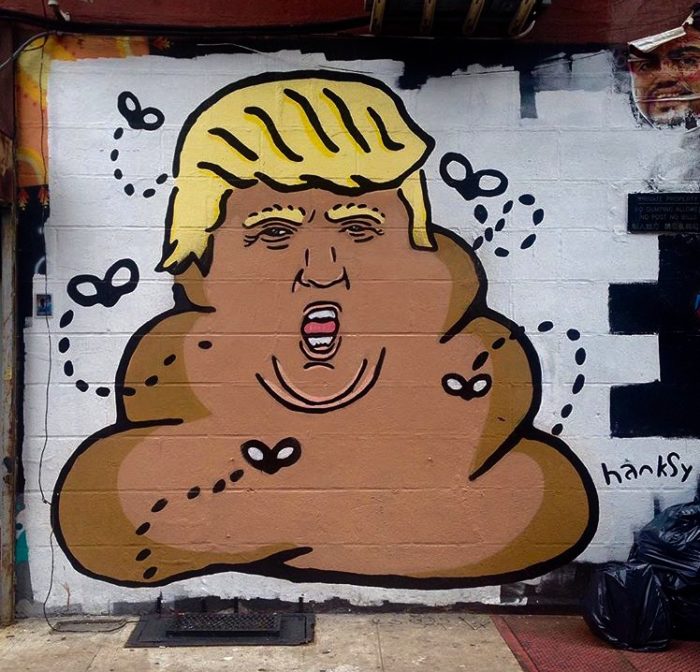 Hanksy's famous Trump Dump Mural by Kiki's! 