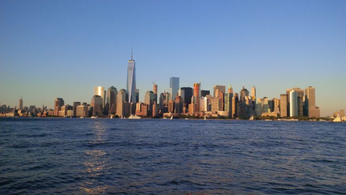 The Water Table Downtown Manhattan skyline view from the boat