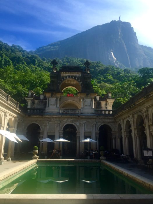 Beautiful courtyard with Corcovado in the background