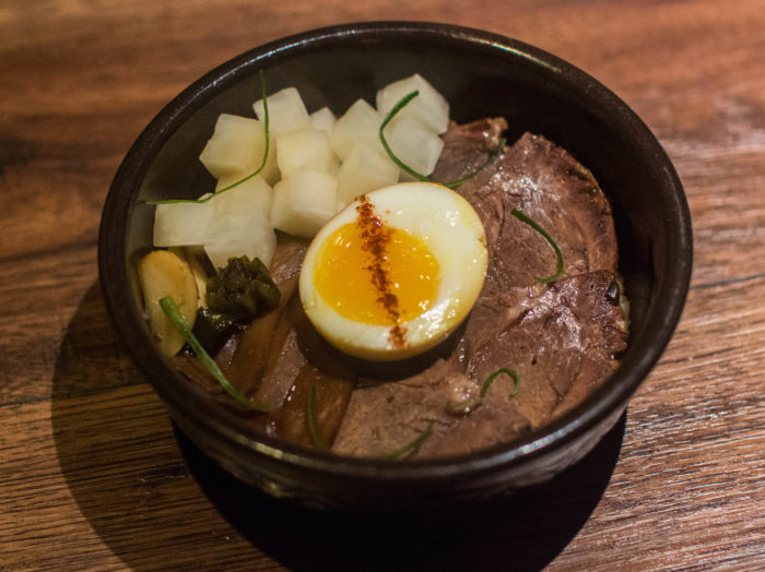 Oiji NYC "Jang-jo-rim" with buttered rice and soft boiled egg ($14)