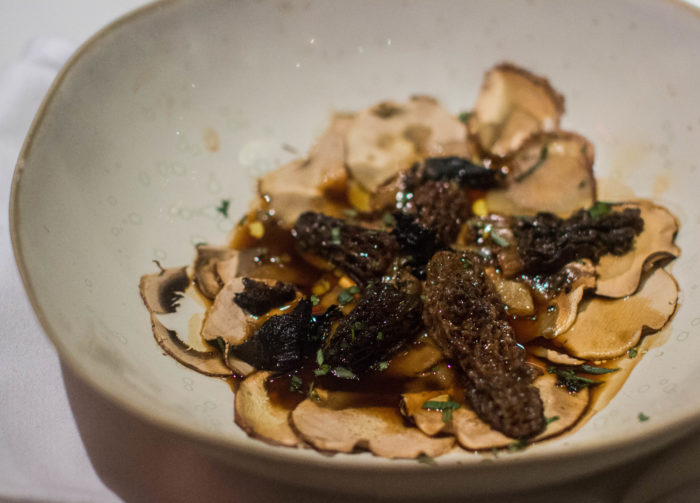 ABCV Warm Crimini and Morel Mushrooms with Sherry Vinegar, Garlic, Tarragon ($17)