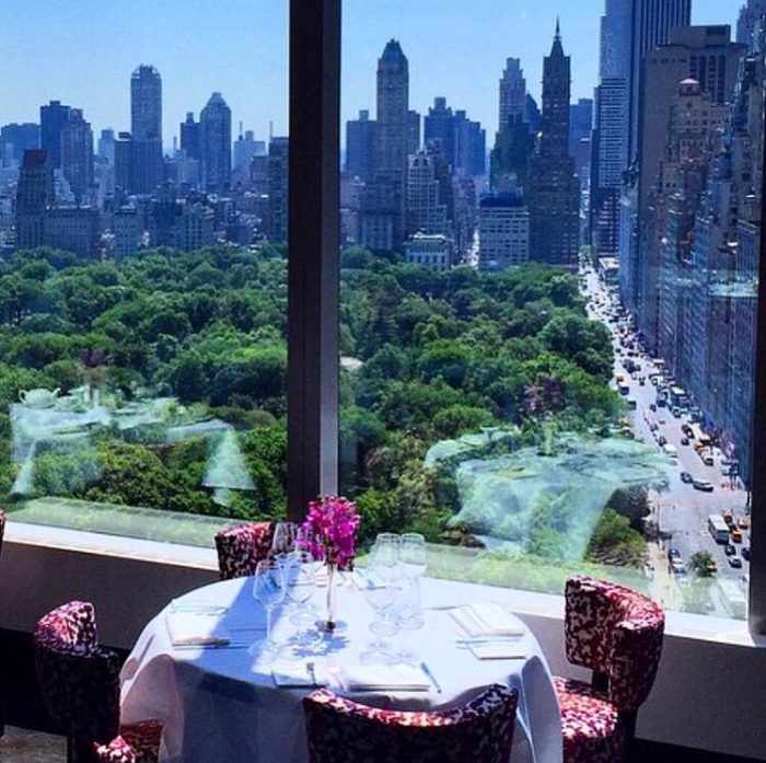 Table view on Central Park