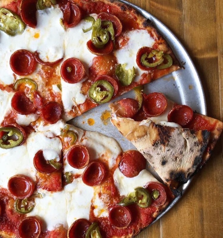 Their best seller - Colony — sauce, mozzarella, pepperoni, pickled jalapeños, honey - $21