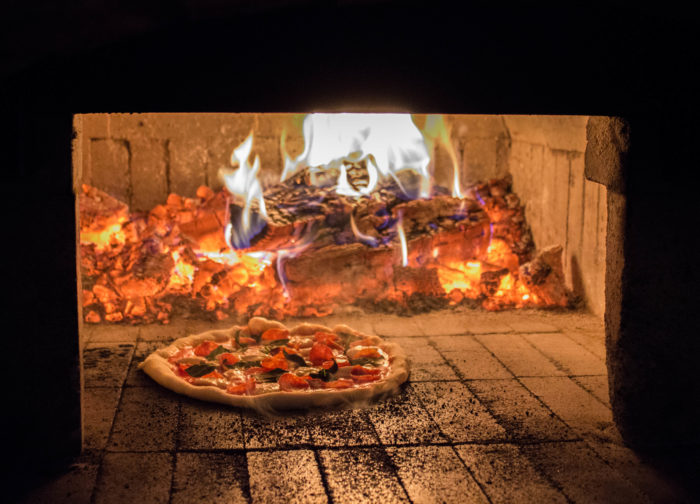 wood fire oven pizza