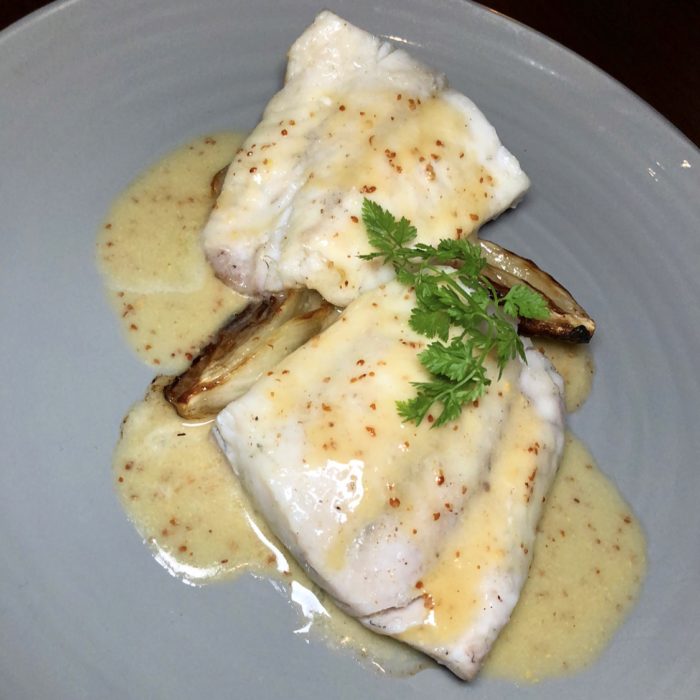 Manhatta restaurant nyc Turbot, Roasted Fennel & Sauce Mustarde