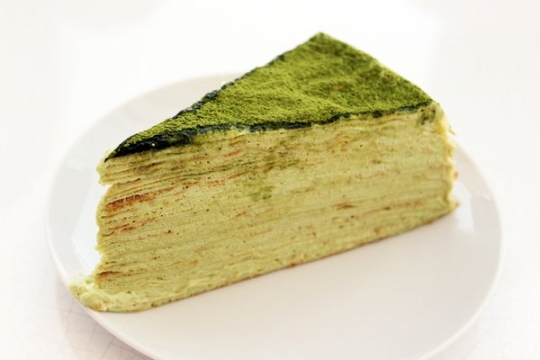 Green Tea Mille Crepe dessert from Lady M Bakery